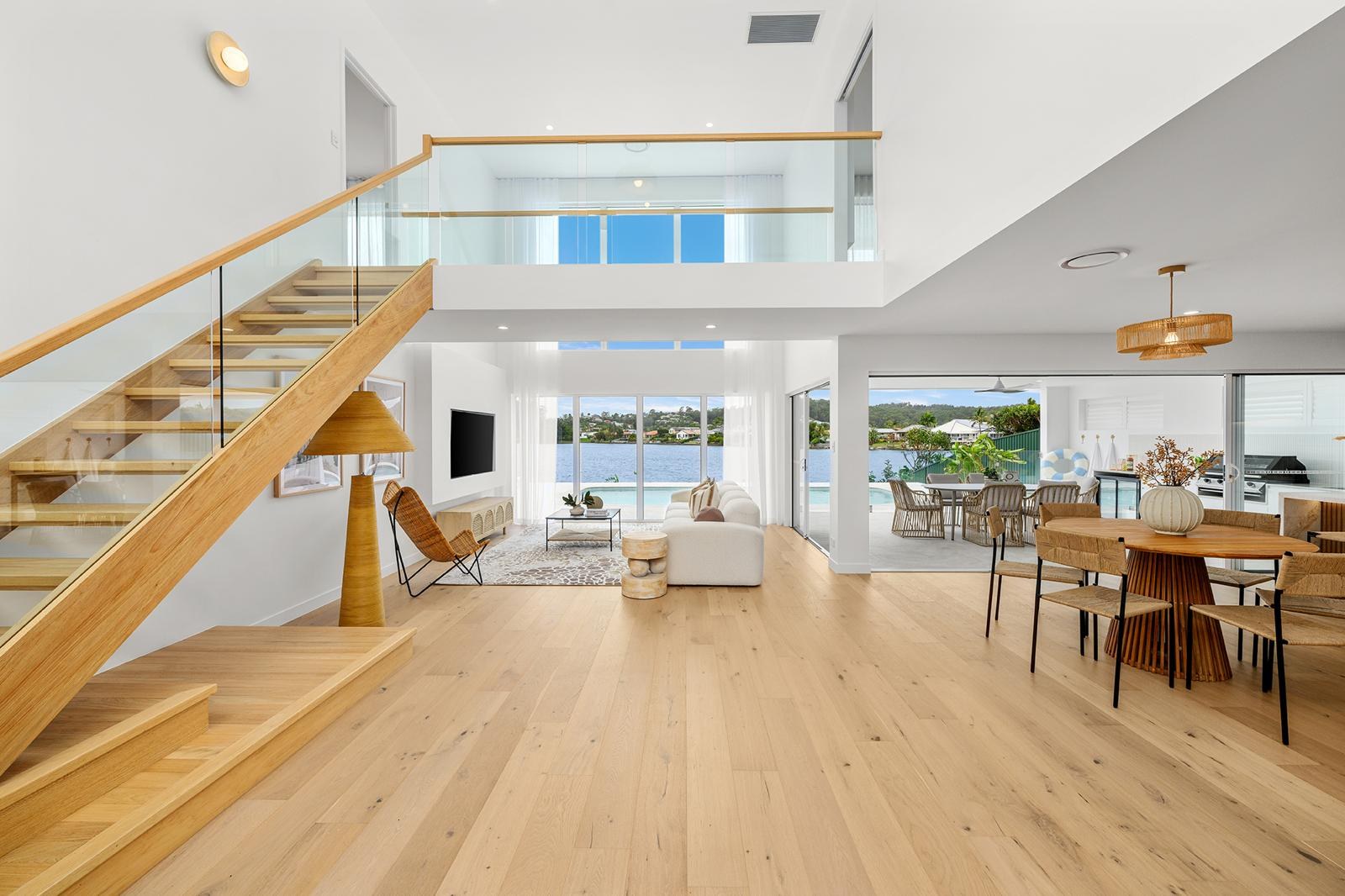 Palm Beach Home interior with feature lighting and premium residential electrical finish
